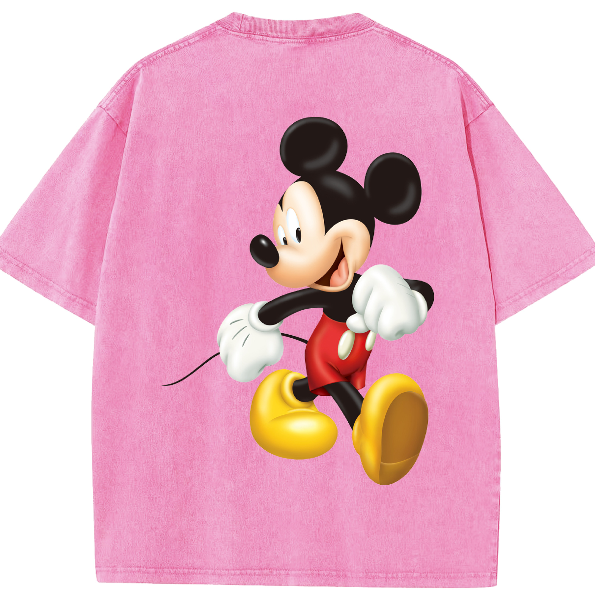 （画像用） ミッキーマウス Mickey Mouse 綿100% ヴィンテージ風 半袖Tシャツ（背面プリント）
